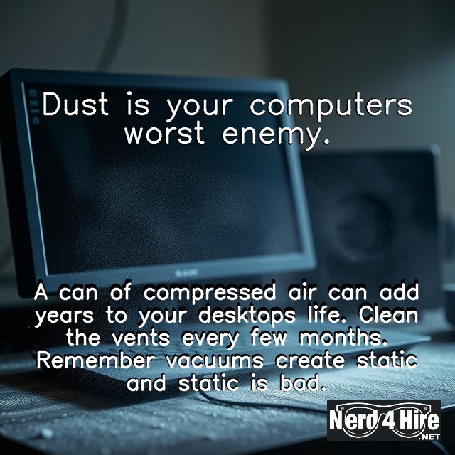Dust is your computer’s worst enemy.