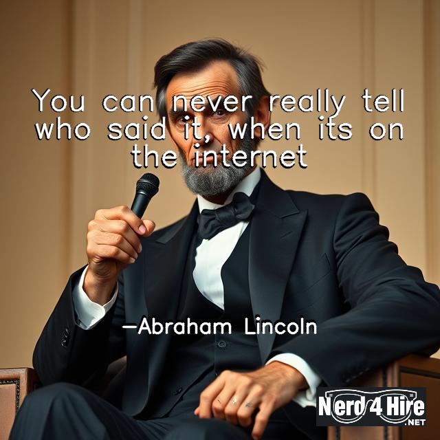 You can never really tell who said it on the internet